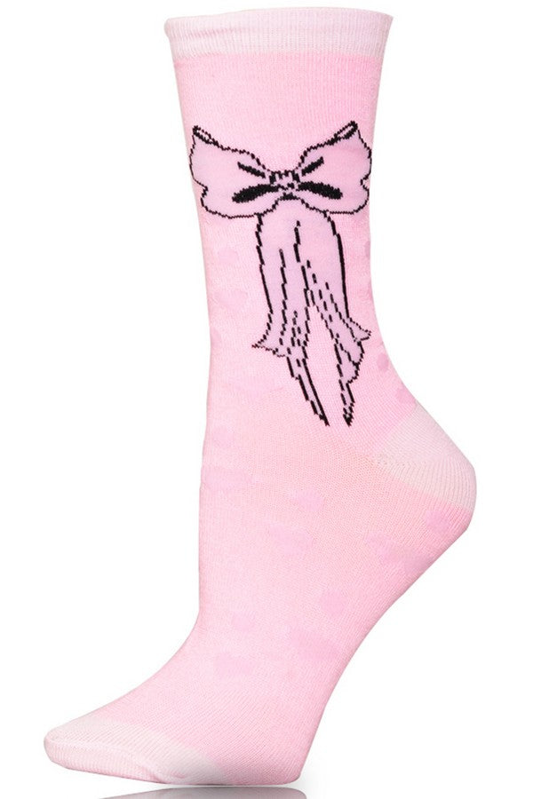 Ladies Bow Novelty Crew Socks