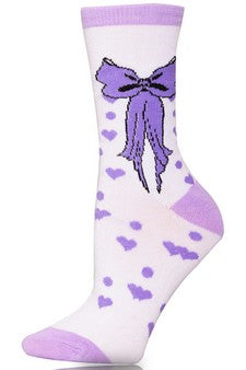 Ladies Bow Novelty Crew Socks