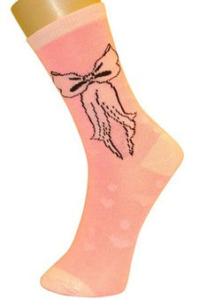 Ladies Bow Novelty Crew Socks